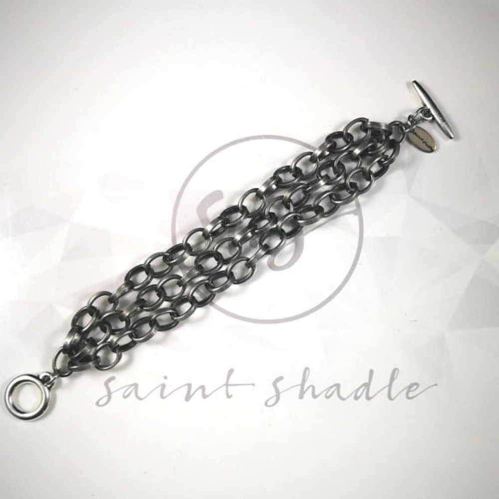 Handmade: 3 chain gunmetal bracelet